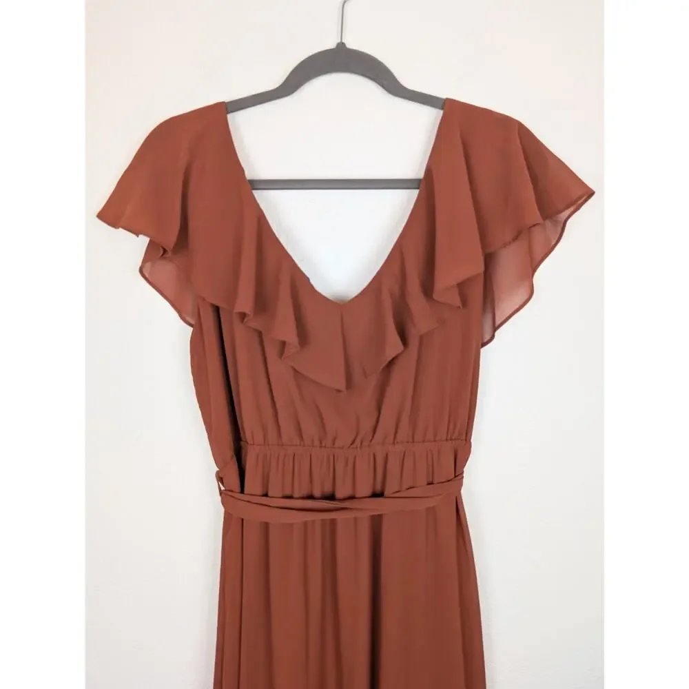 Baltic Born Dress Katya Maxi Bridesmaid Wedding Boho Rust Orange Brown Size XL